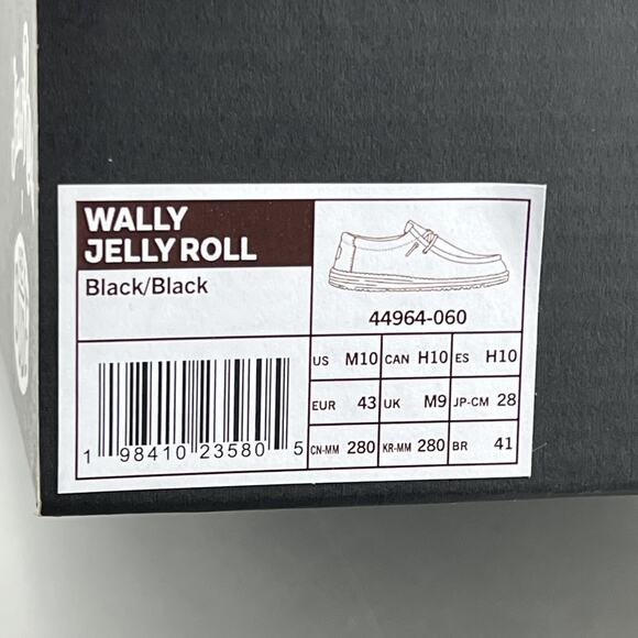 Hey Dude x Jelly Roll Wally Sneakers Men's Size 10 Black Suede Slip On Shoes NEW - Picture 11 of 11